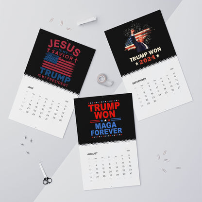 2025 Wall Calendar - TRUMP WON 2024 - Spiral Binding - Two Sizes - Matte Paper