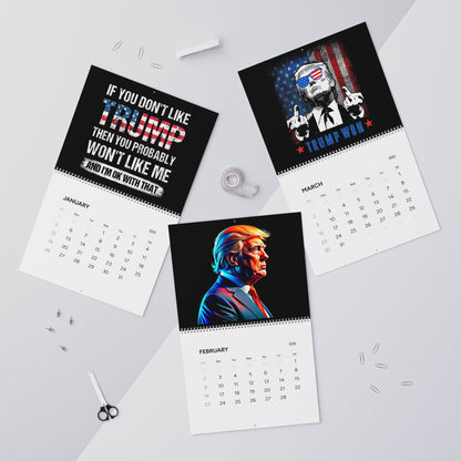 2025 Wall Calendar - TRUMP WON 2024 - Spiral Binding - Two Sizes - Matte Paper